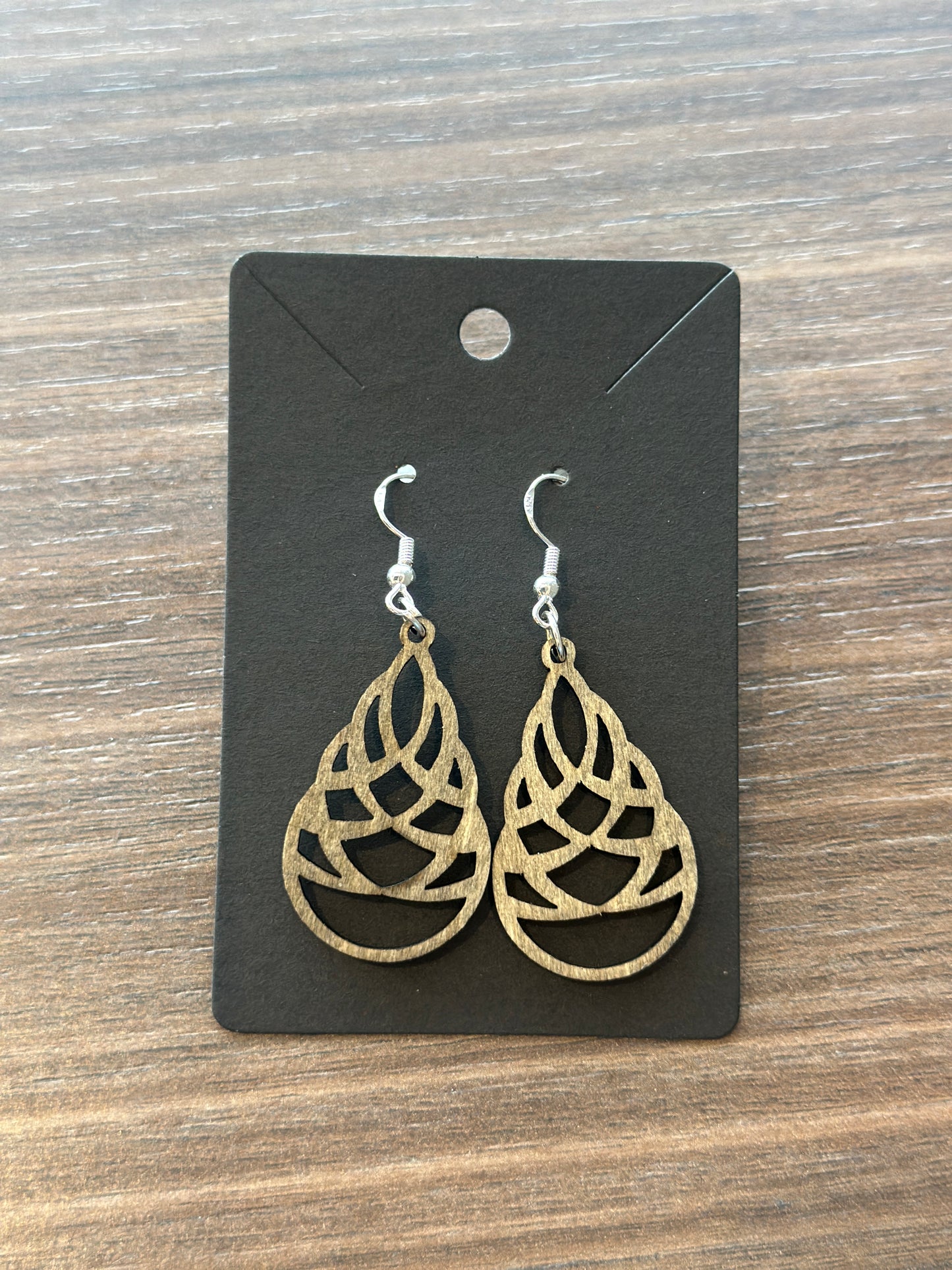 Boucles d'oreilles en bois gouttes