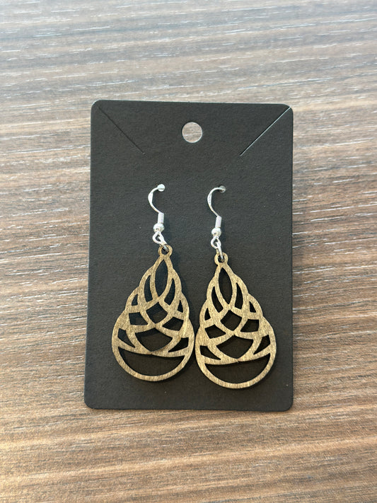 Boucles d'oreilles en bois gouttes