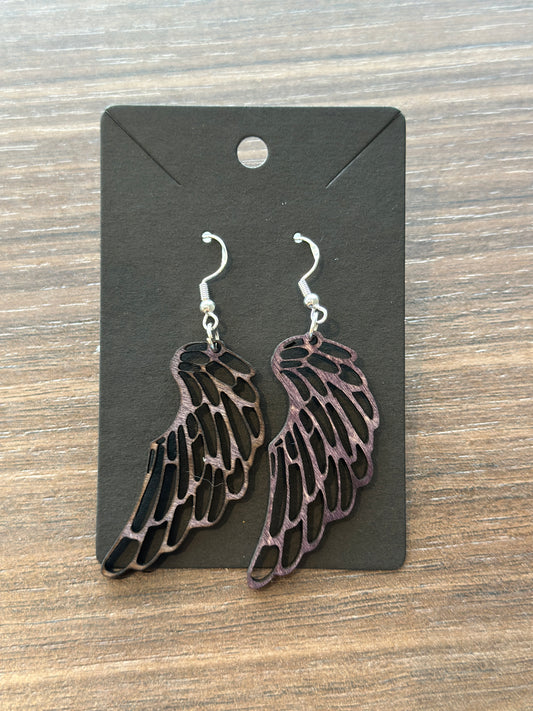 Boucles d'oreilles en bois ange